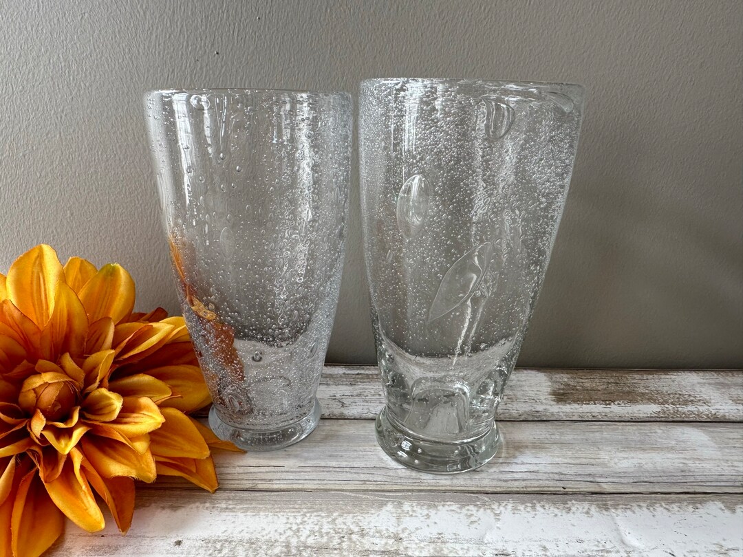 Bubble Glassware/barware Handblown Clear Set of 2 6 Etsy