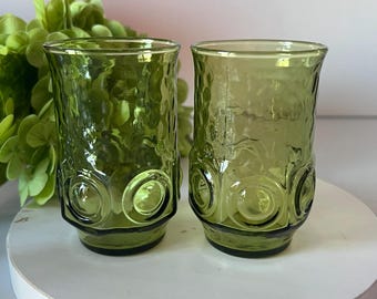 Anchor Hocking - Heritage Hill Green  - 6 Oz Flat Juice Tumblers - Set of 2