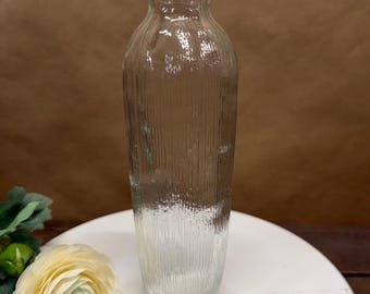 Vintage - FTD - Tall - Clear/Ribbed - Bud Vase - 9" Tall - Two Available - Great Condition!