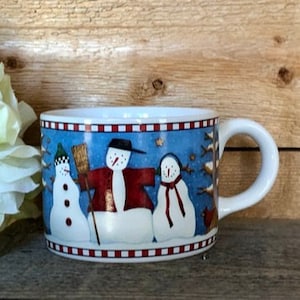 5 Available - Sakura Debbie Mumm Snowman Coffee Cups - Sold Separately