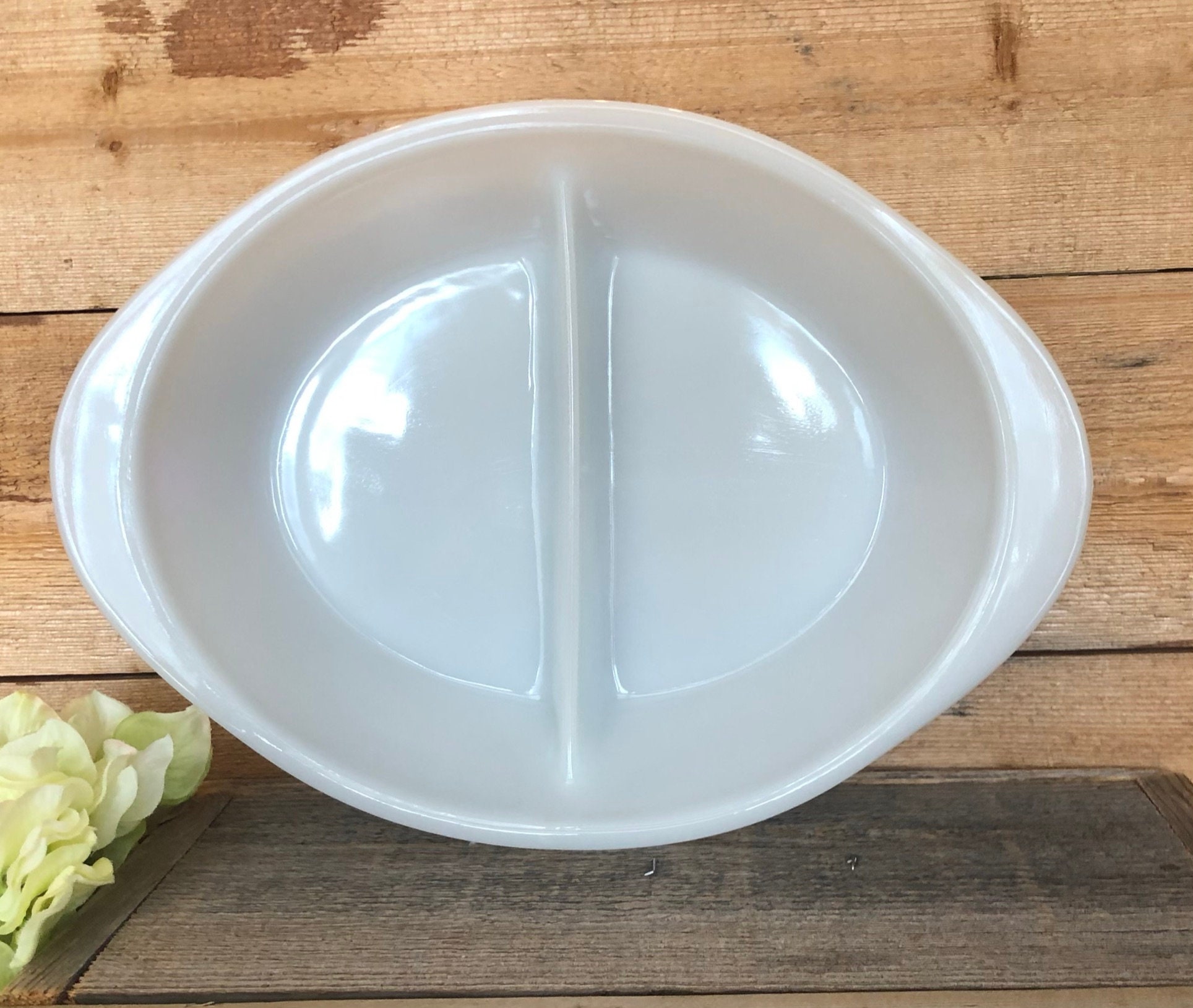 Vintage GLASBAKE - J2352 - Solid White/milk Glass - Oval
