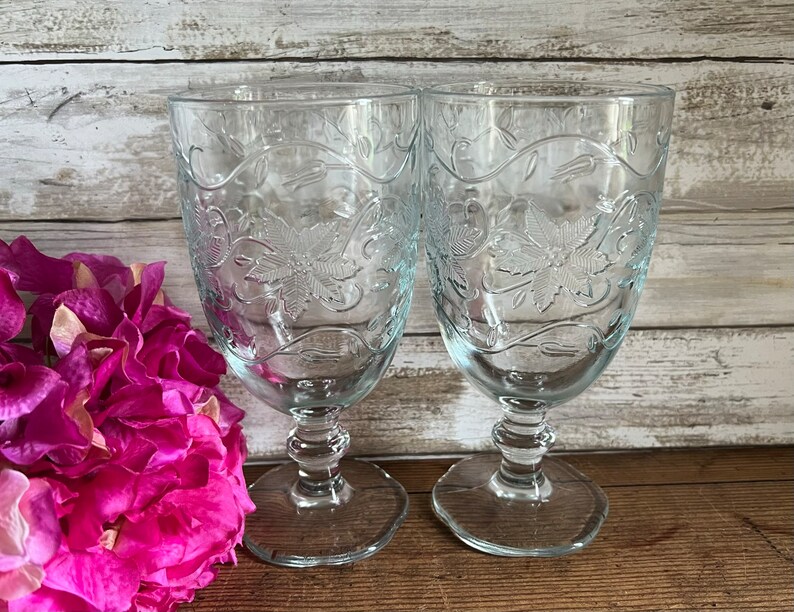 Princess House FANTASIA Clear Glass Stemmed Ice Tea Etsy
