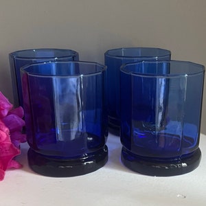 Anchor Hocking - Cobalt Blue - Essex Double Old Fashioned - Set of 4 - Eight Sets Available - Sold Separately