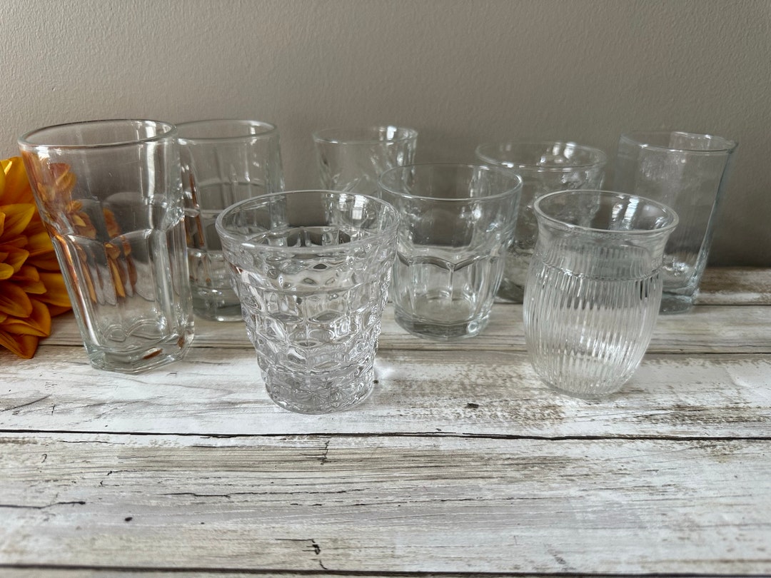 Vintage Mismatched Clear Juice Glasses Barware Set of Etsy