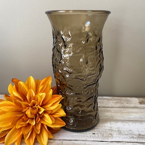 Vintage - EO Brody - Brown Crinkle - Vase - 9 1/2&quot; Tall