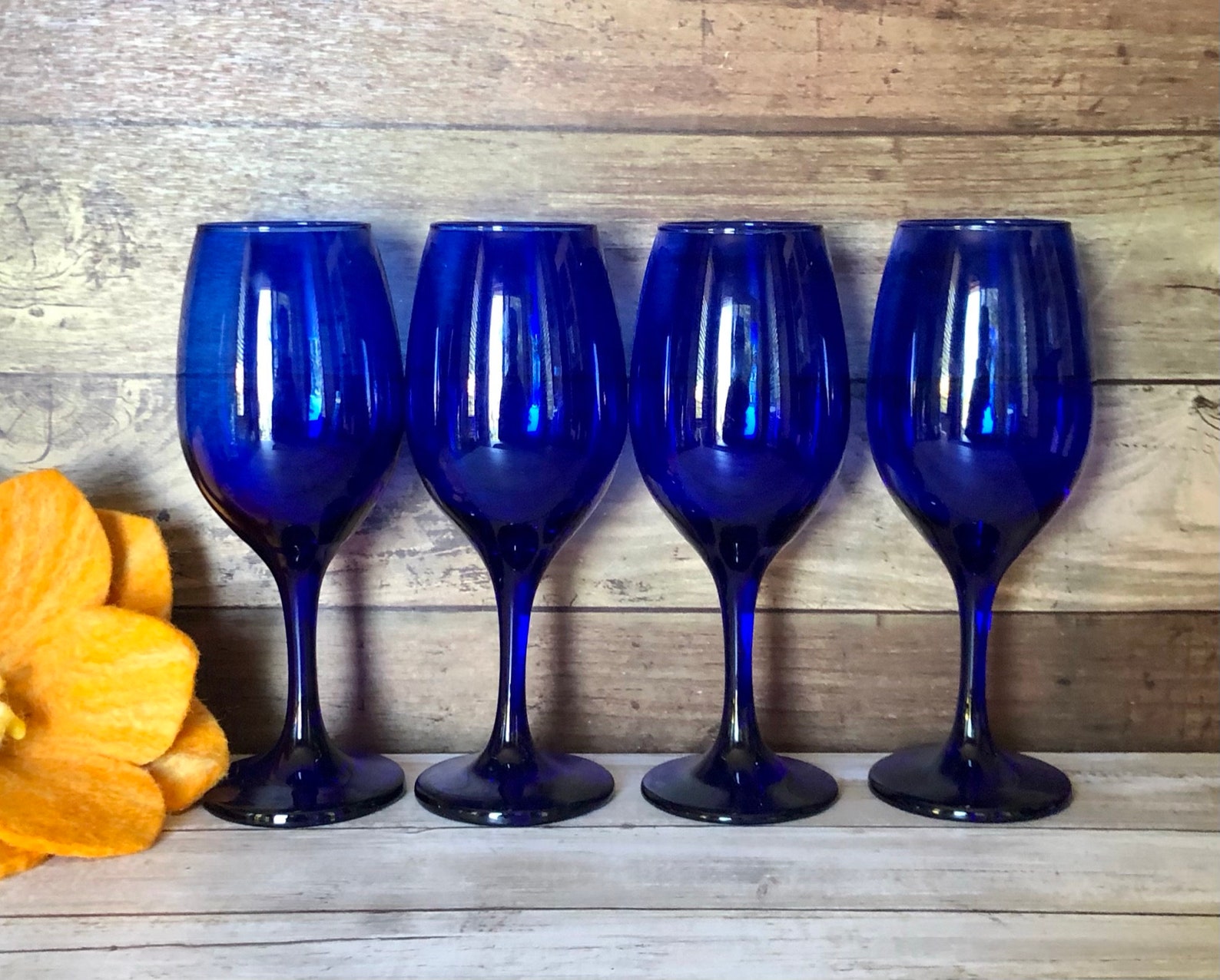 libbey cobalt blue wine glasses
