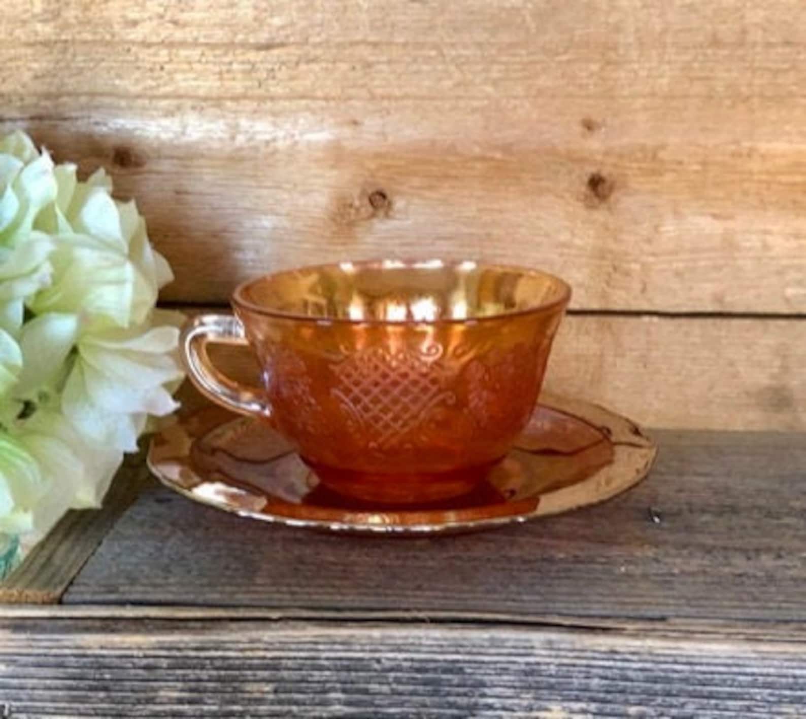 3 Available Vintage Marigold Carnival Glass Coffee/Tea Cups Etsy