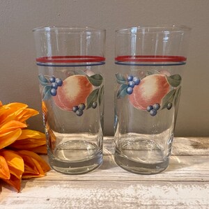 Vintage - Corning - Abundance - Flat Tumbler - 14 oz. - 6&quot; Tall - Set of 2