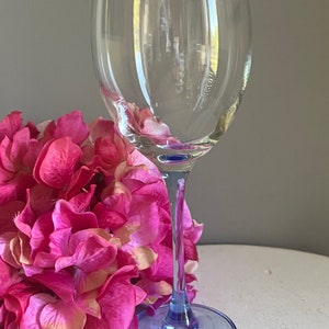 Luminarc Ice Blue Stem Large Water Goblets / Wine Glasses - Set of 4 - 8&quot; Tall - 11oz.