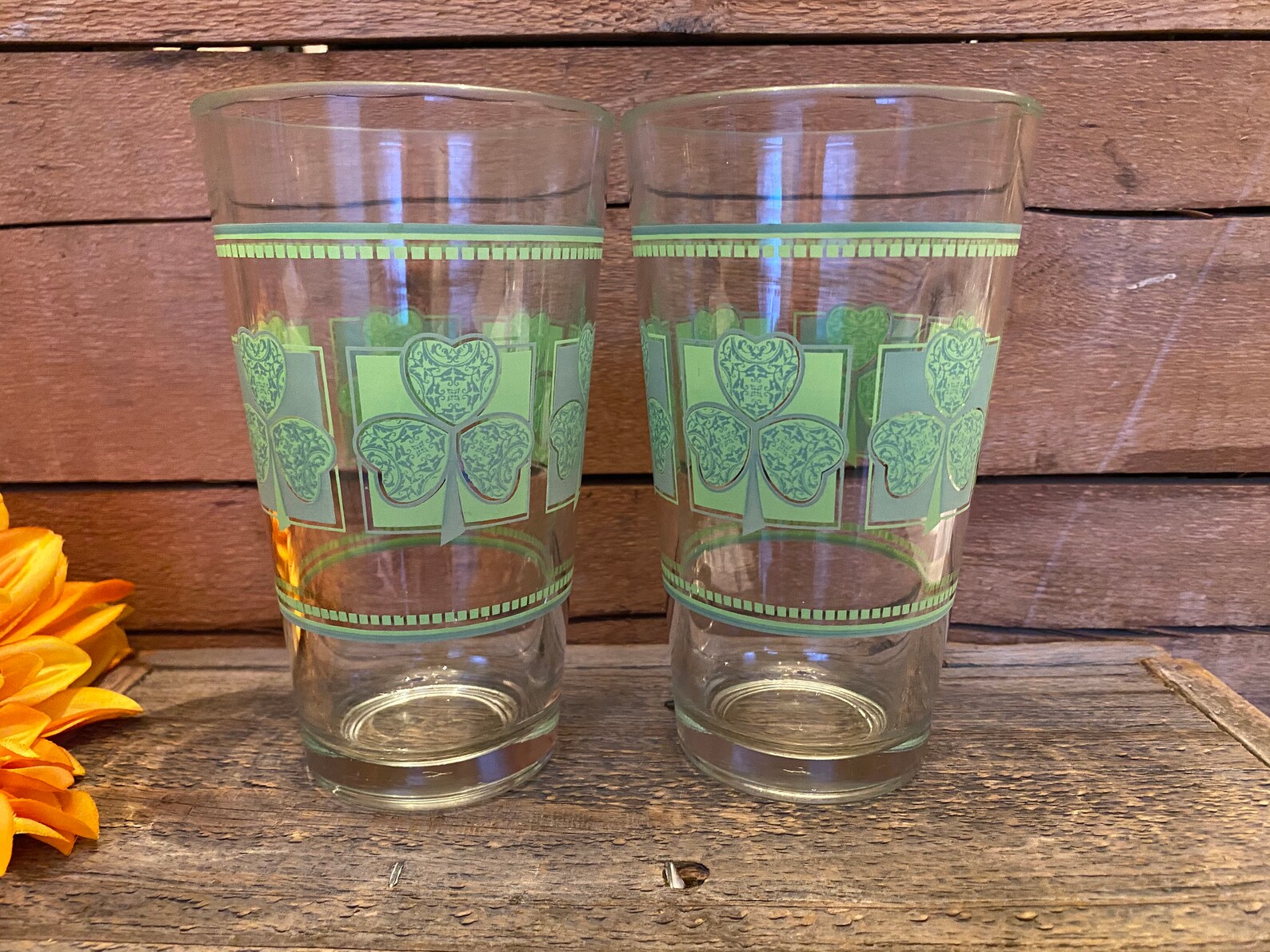Vintage Libbey Shamrock Glasses Set of 2 5 7/8 Etsy