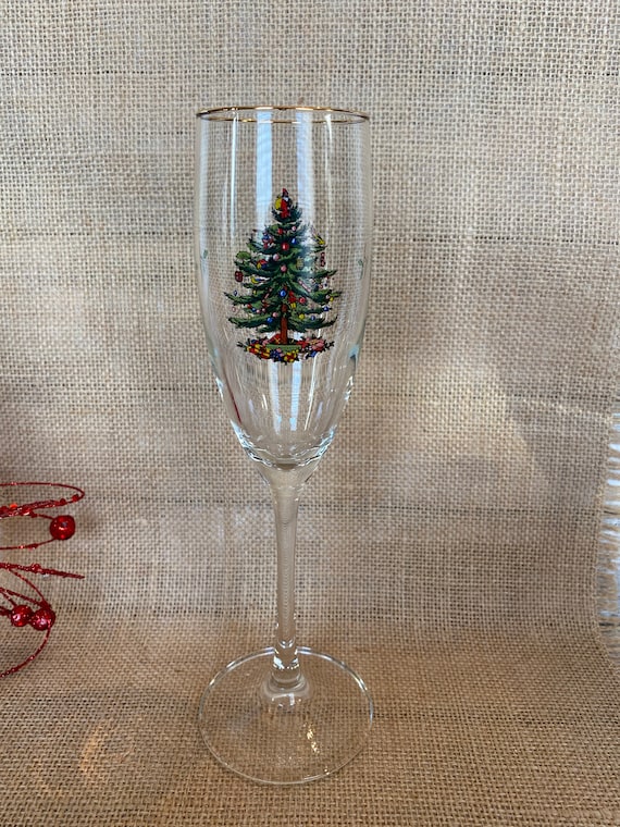 Champagne Flute france Stamp Christmas Tree 