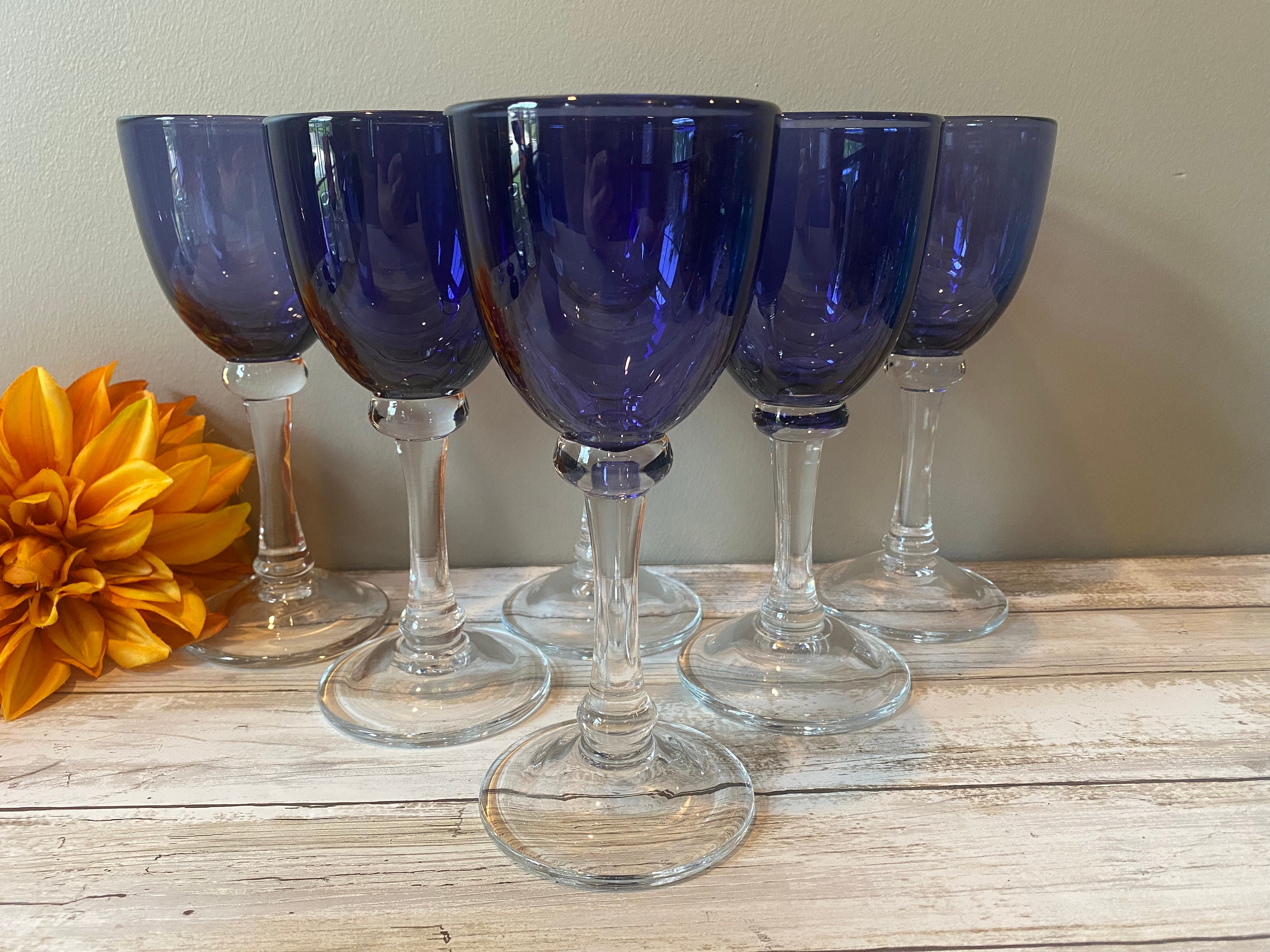 4 Crate & Barrel Nora” Goblet Wine/ Water Glass Stems 9.5 2005-12  discontinued