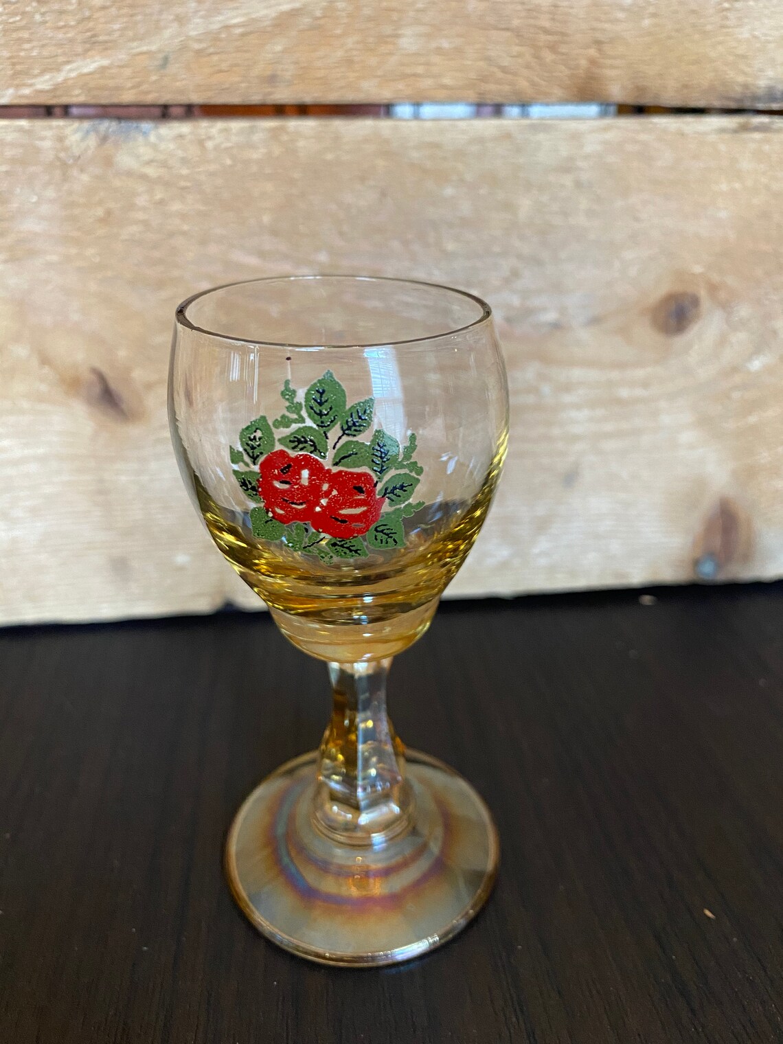 Vintage Amber Cordial Glasses Set of 4 4 Tall Etsy