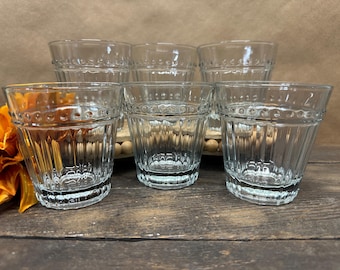 Anchor Hocking - Olivia-Isabella - Vaso plano - Transparente - Juego de 6 - 10 oz - 4" de alto - ¡Hermoso!