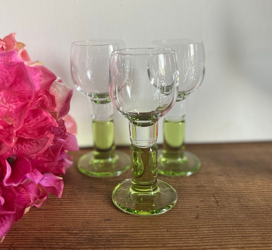 Bormioli Rocco Limoncino Cordial Green Footed Shot Glasses Etsy
