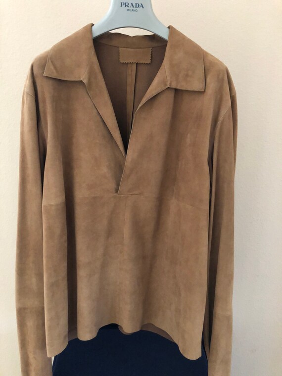 Prada suede leather jacket shirt