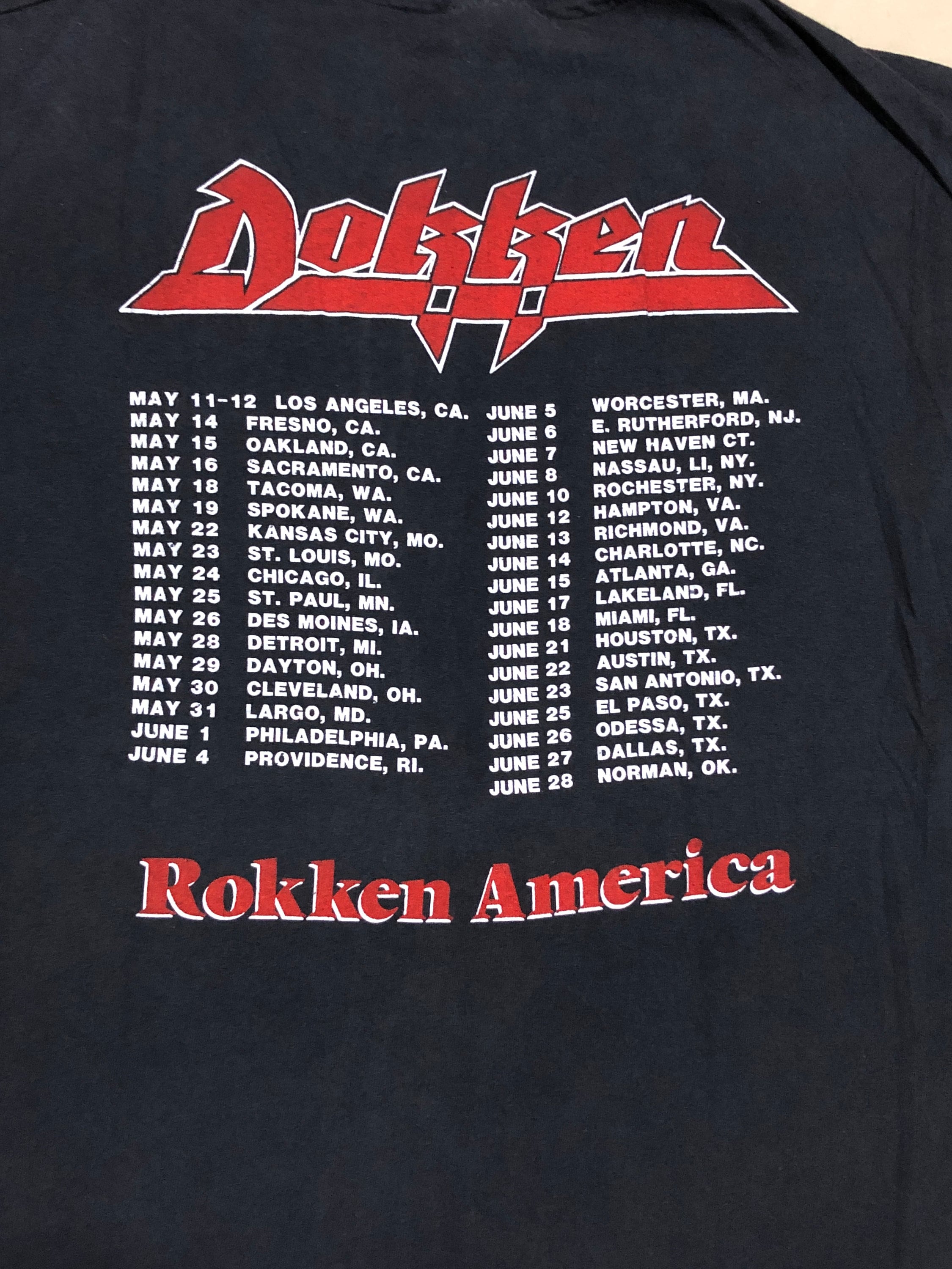 Dokken Authentic Concert T-shirt Short Sleeve 80s Fashion - Etsy