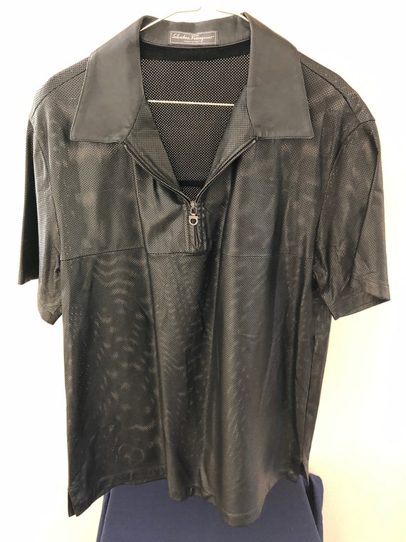 Salvatore Ferragamo leather shirt