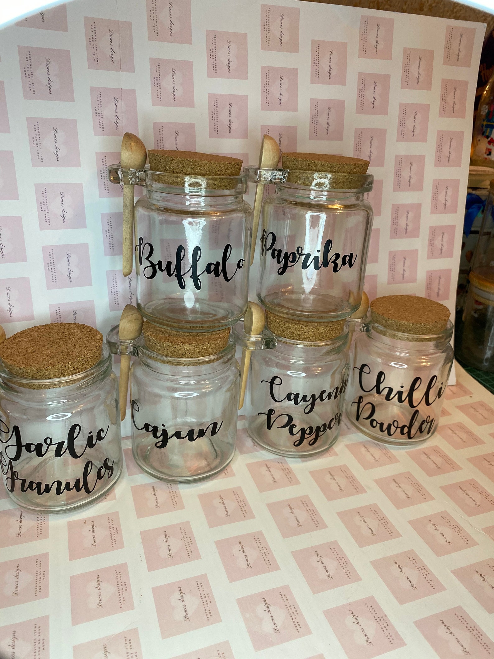 8oz Glass Jars With Cork Lid and Wooden Spoon Etsy UK