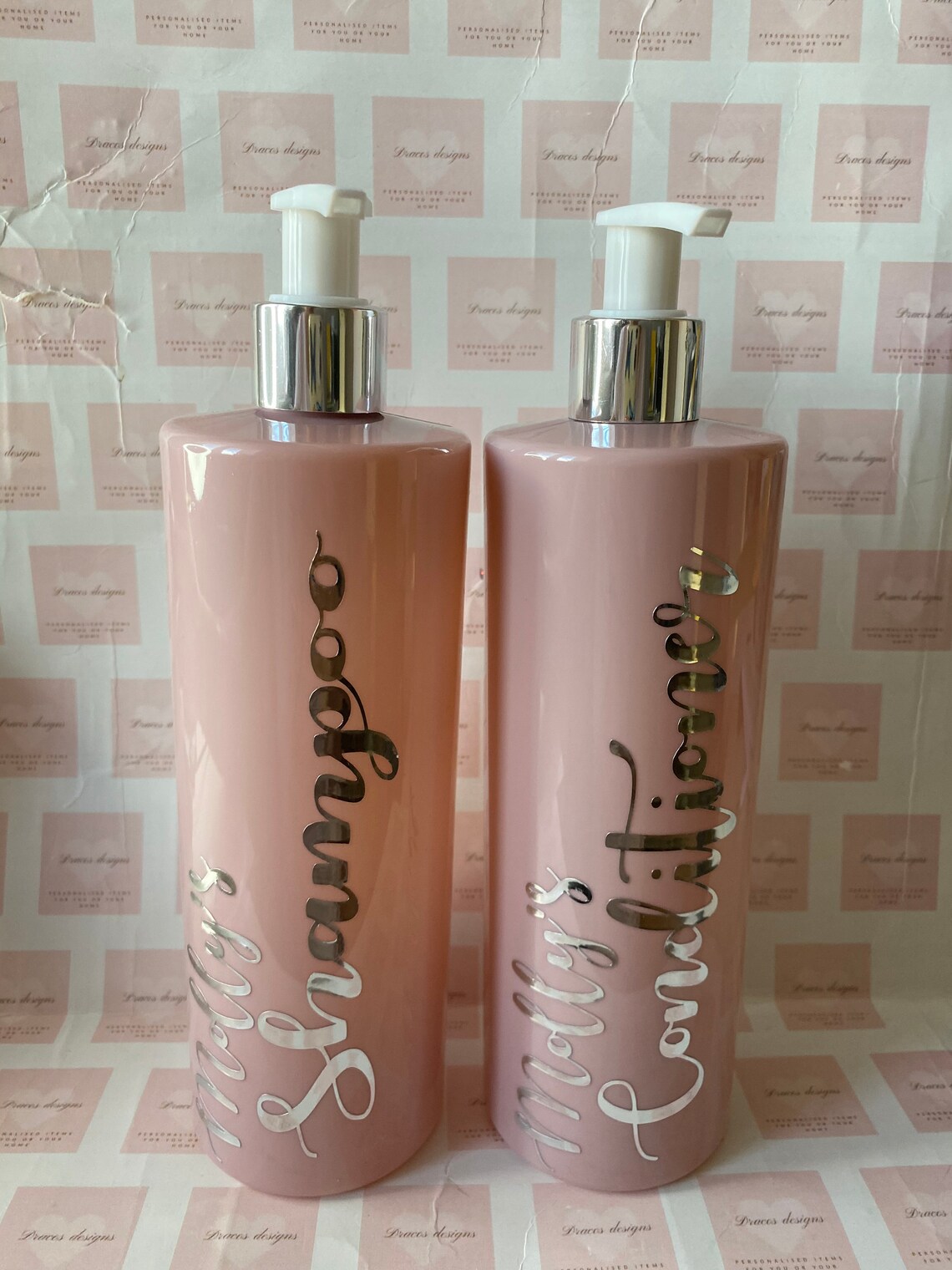 Glossy Pink pump bottles Etsy