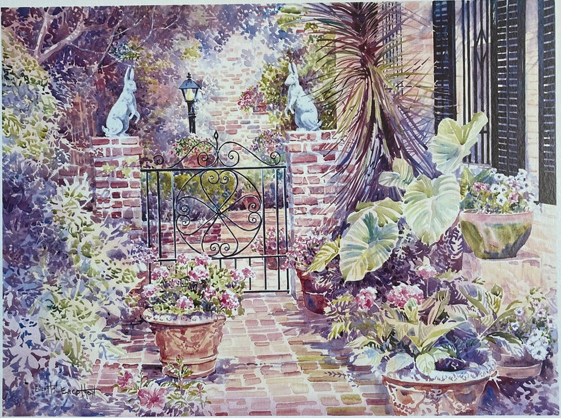 Charleston Courtyard II. Framed or Unframed. image 1