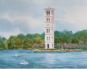 Furman University bell tower. Small is framed; see photos. Large is unframed.