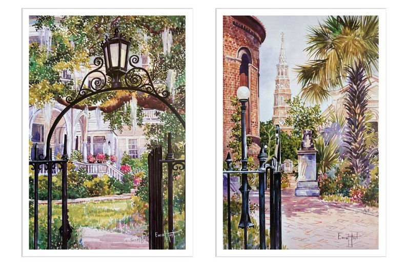Set: Gate at Two Meeting Street & View from Meeting Street. Historic Charleston, SC image 1