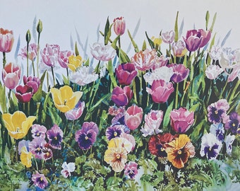 Tulips and Pansies, flowers with bursts of color that say, "Spring is here."