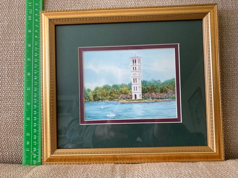 Furman University bell tower. Small is framed see photos. Large is unframed. image 3