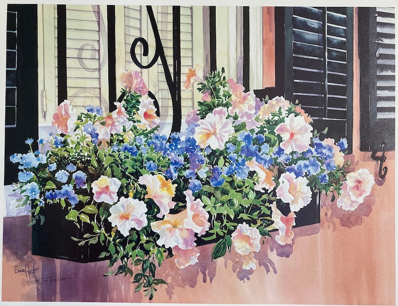 Note card set. Blank inside. Charleston Window Box print on front. Limited Edition. image 1