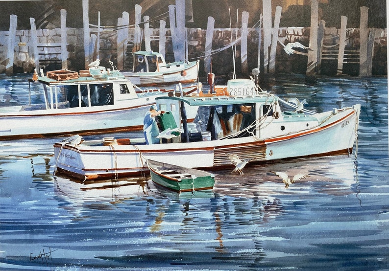 Dock Siders. Nautical image of boats at the dock. image 1