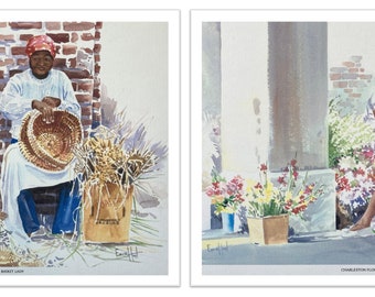 Set:  Charleston Basket Lady & Charleston Flower Ladies.