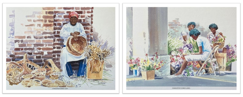 Set: Charleston Basket Lady & Charleston Flower Ladies. image 1