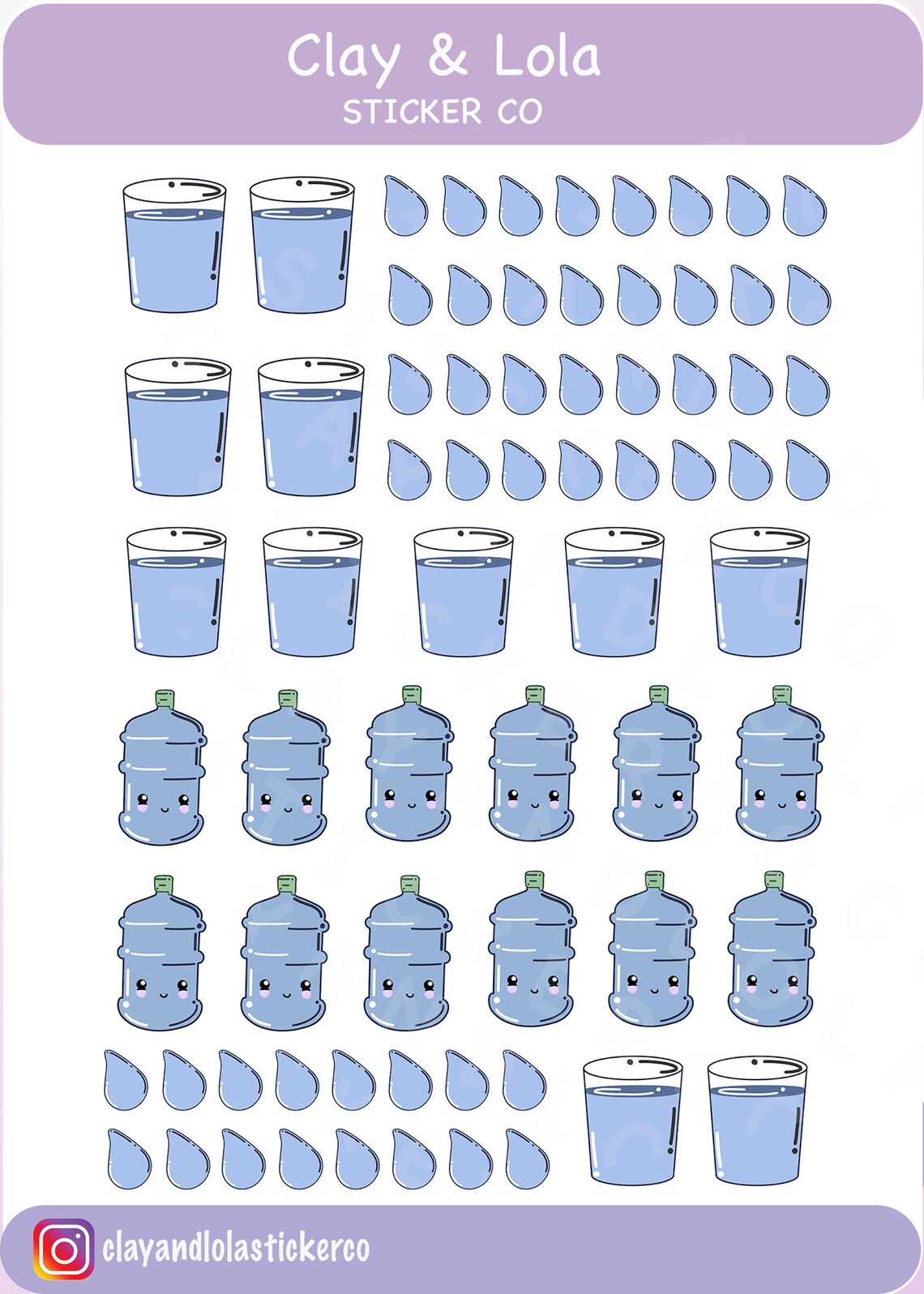 WATER JUG Water Tracker Water Sticker Water Gallon Health Etsy