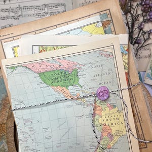Vintage Weltkarten Set Junk Journal