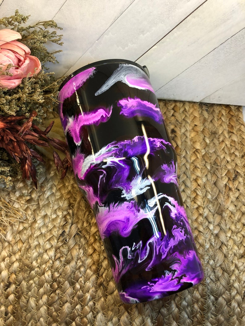 Alcohol Ink Tumbler Epoxy Tumbler Choose Your Own Colors Etsy