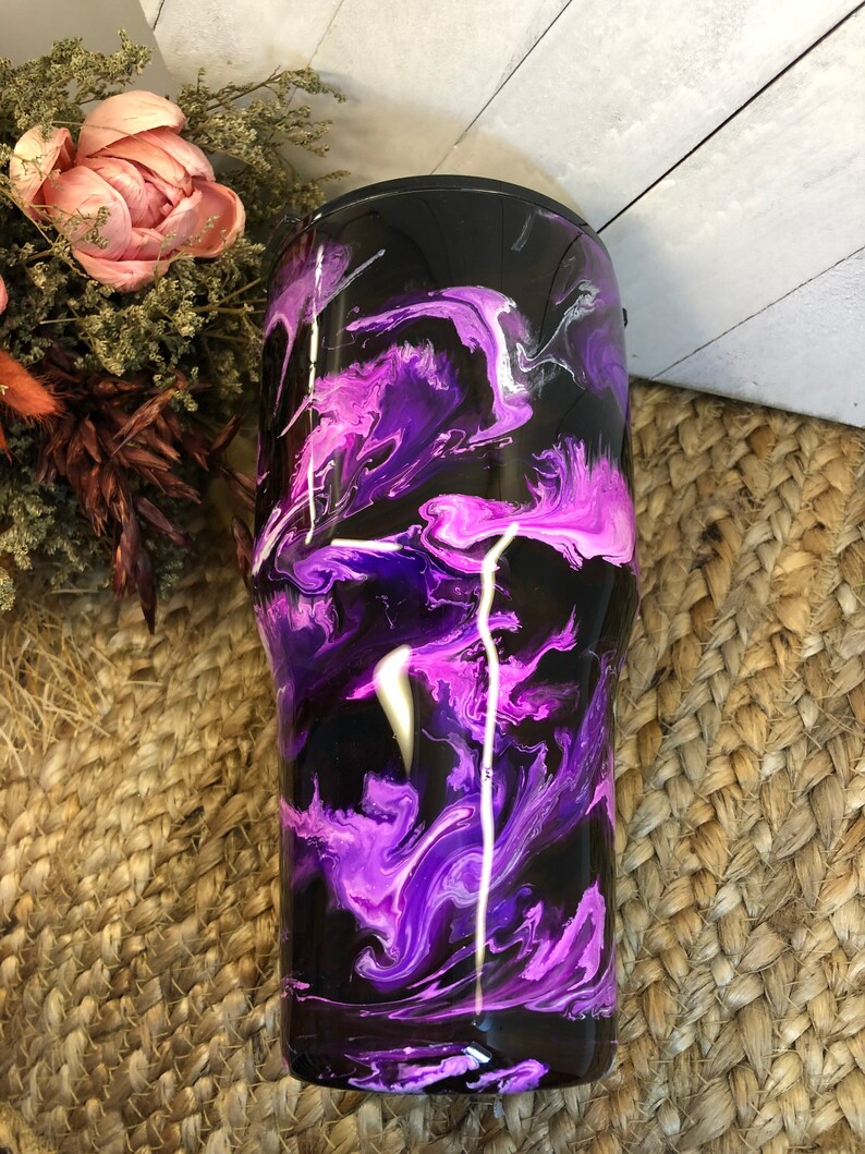 Alcohol Ink Tumbler Epoxy Tumbler Choose Your Own Colors Etsy