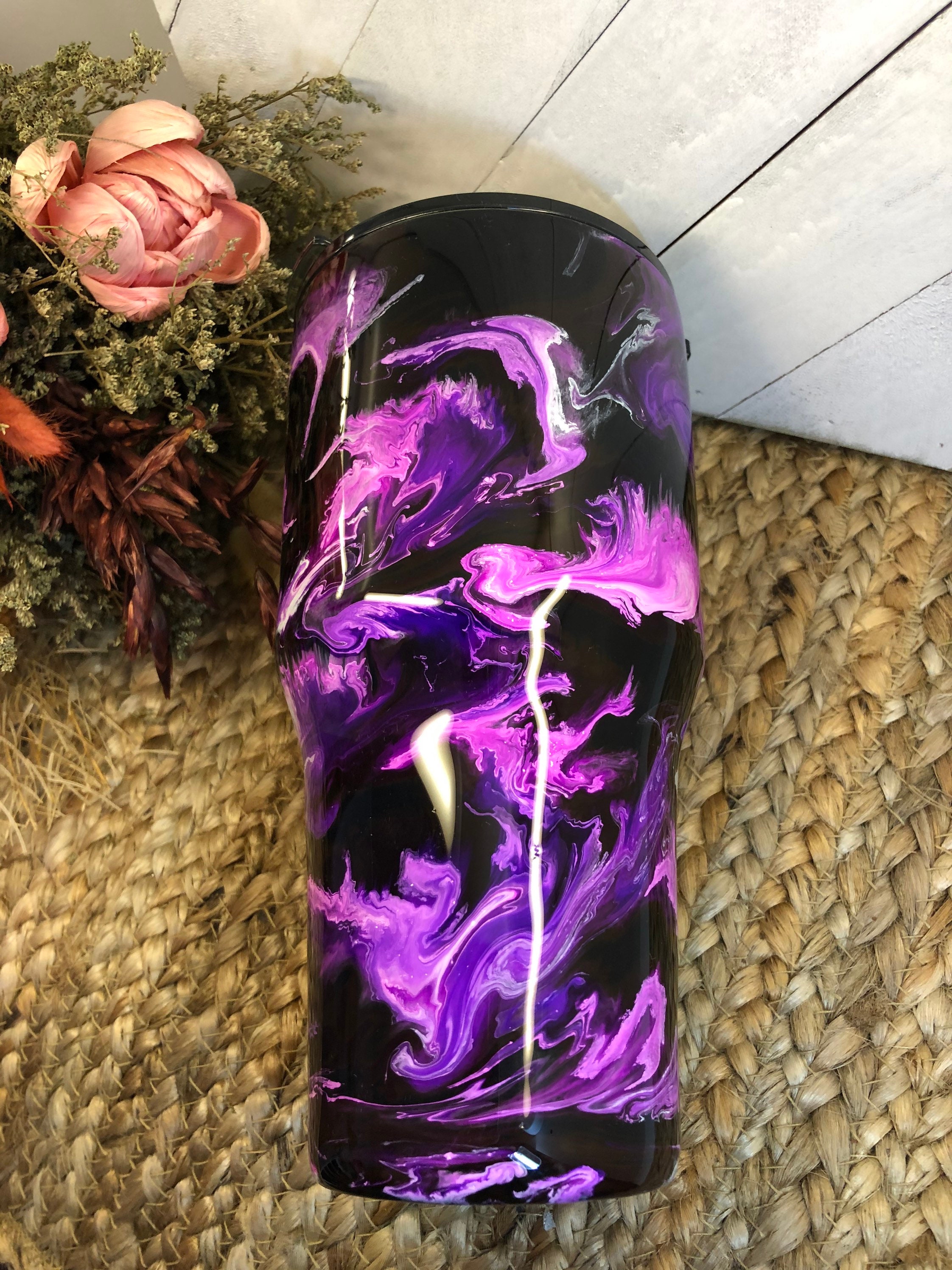 Alcohol Ink Tumbler Epoxy Tumbler Choose Your Own Colors Etsy