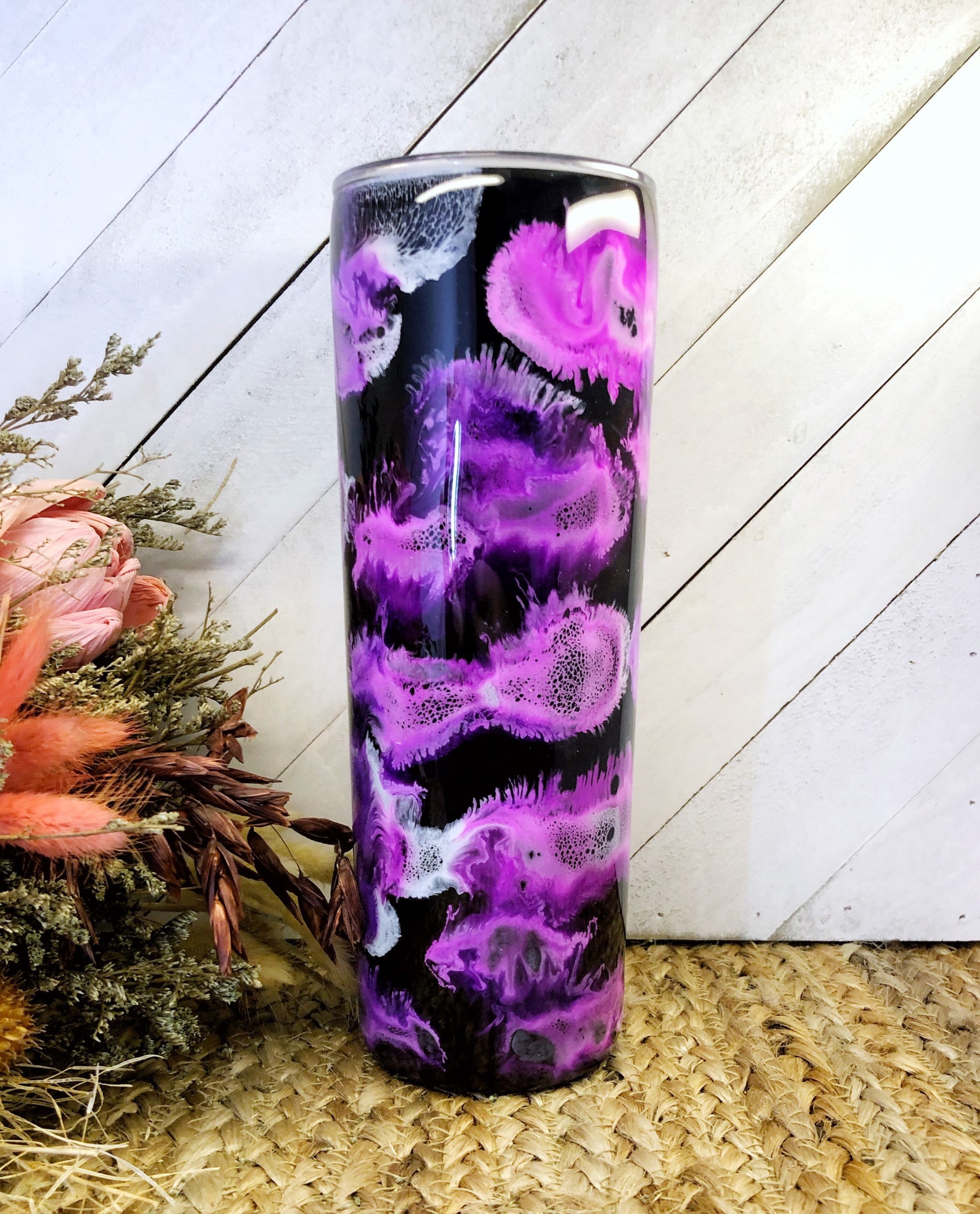 Alcohol Ink Tumbler Epoxy Tumbler Choose Your Own Colors Etsy