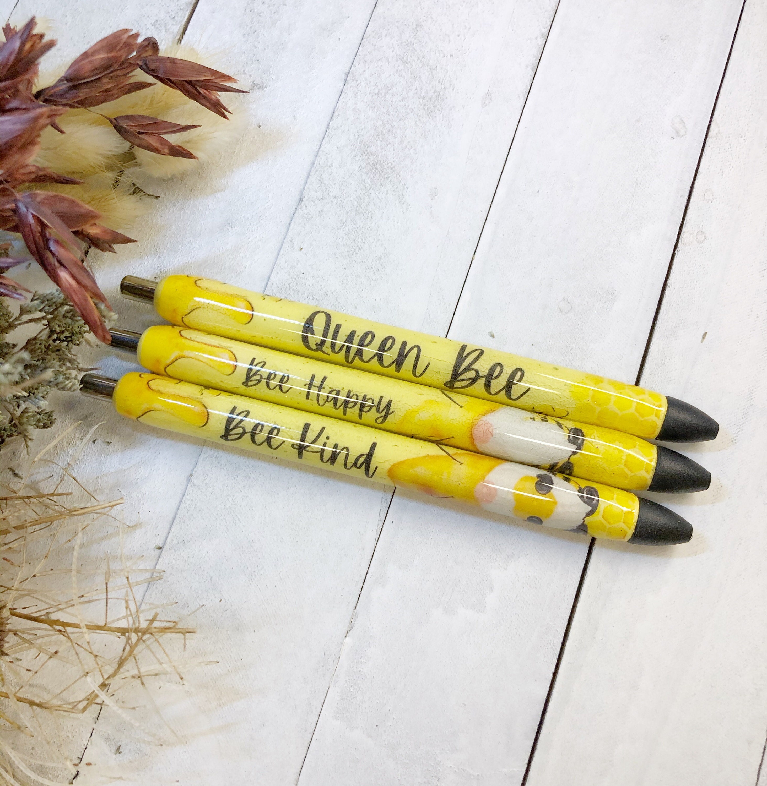 Bee Pen Queen Bee Pen Gift for Her Bee Happy Pen Epoxy Etsy