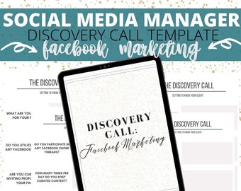 Facebook Marketing Client Discovery Call Template | Social Media Manager | Virtual Assistant | Facebook Marketing and Management