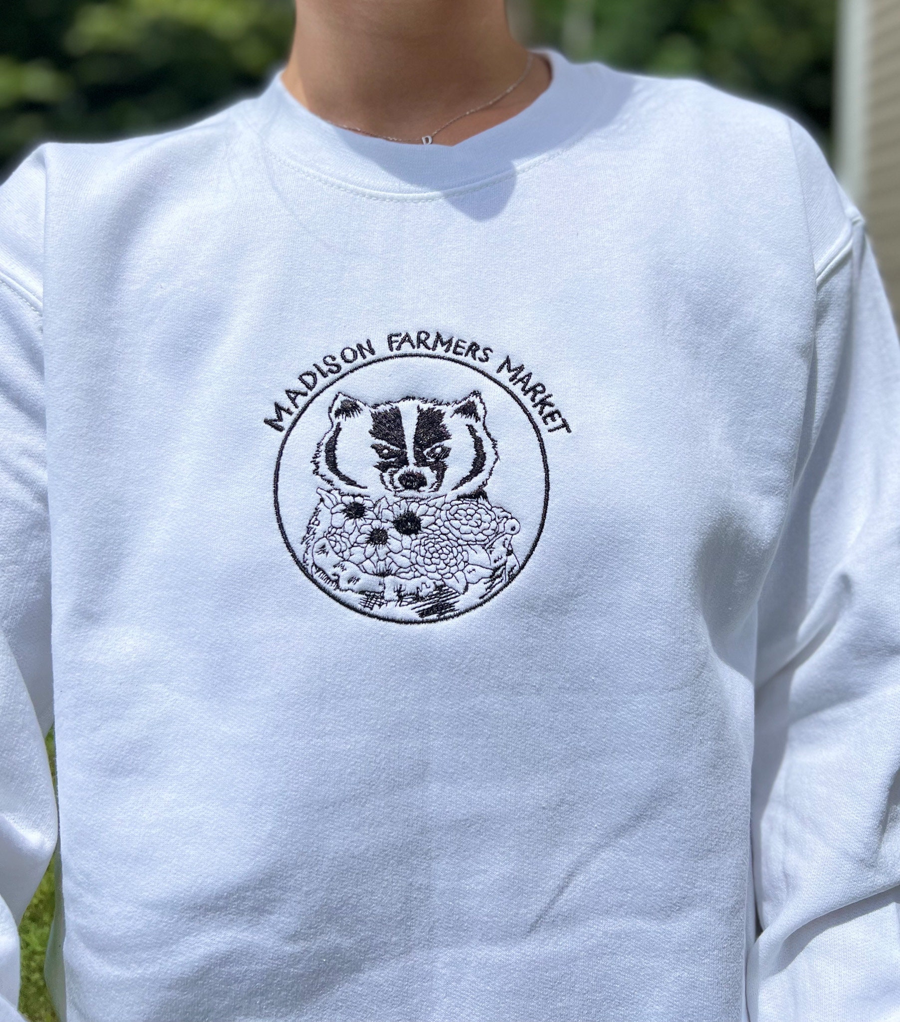 Madison Farmers Market embroidered crewneck/hoodie wisconsin badgers custom uw madison bucky badger