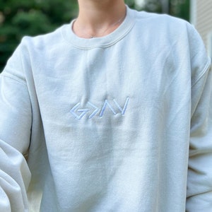 God is greater than the highs and lows embroidered crewneck/hoodie faith christian