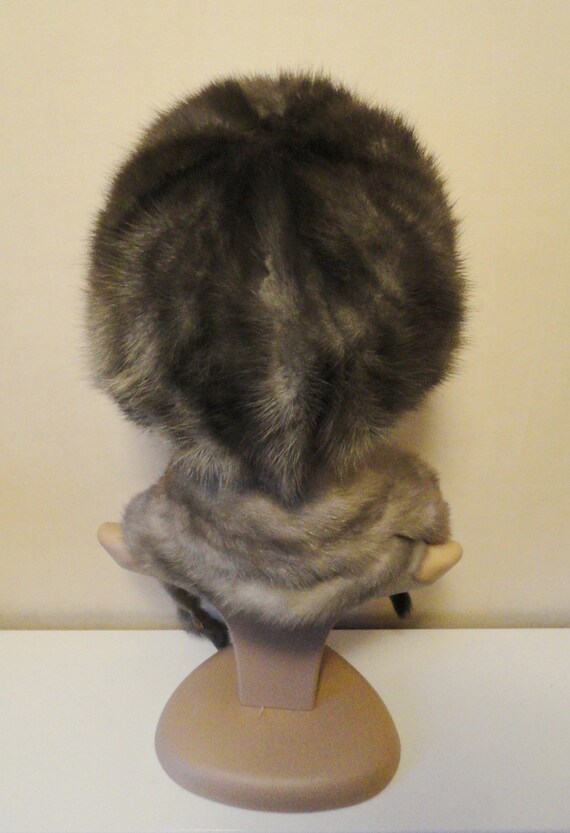 Vintage 1950s Silver Grey Sapphire, Real Mink Fur… - image 6