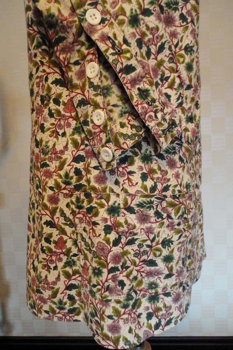 Floral LinenCotton VGC. Original Vintage GUDULE Boutique Paris Ladies French JacketShirt