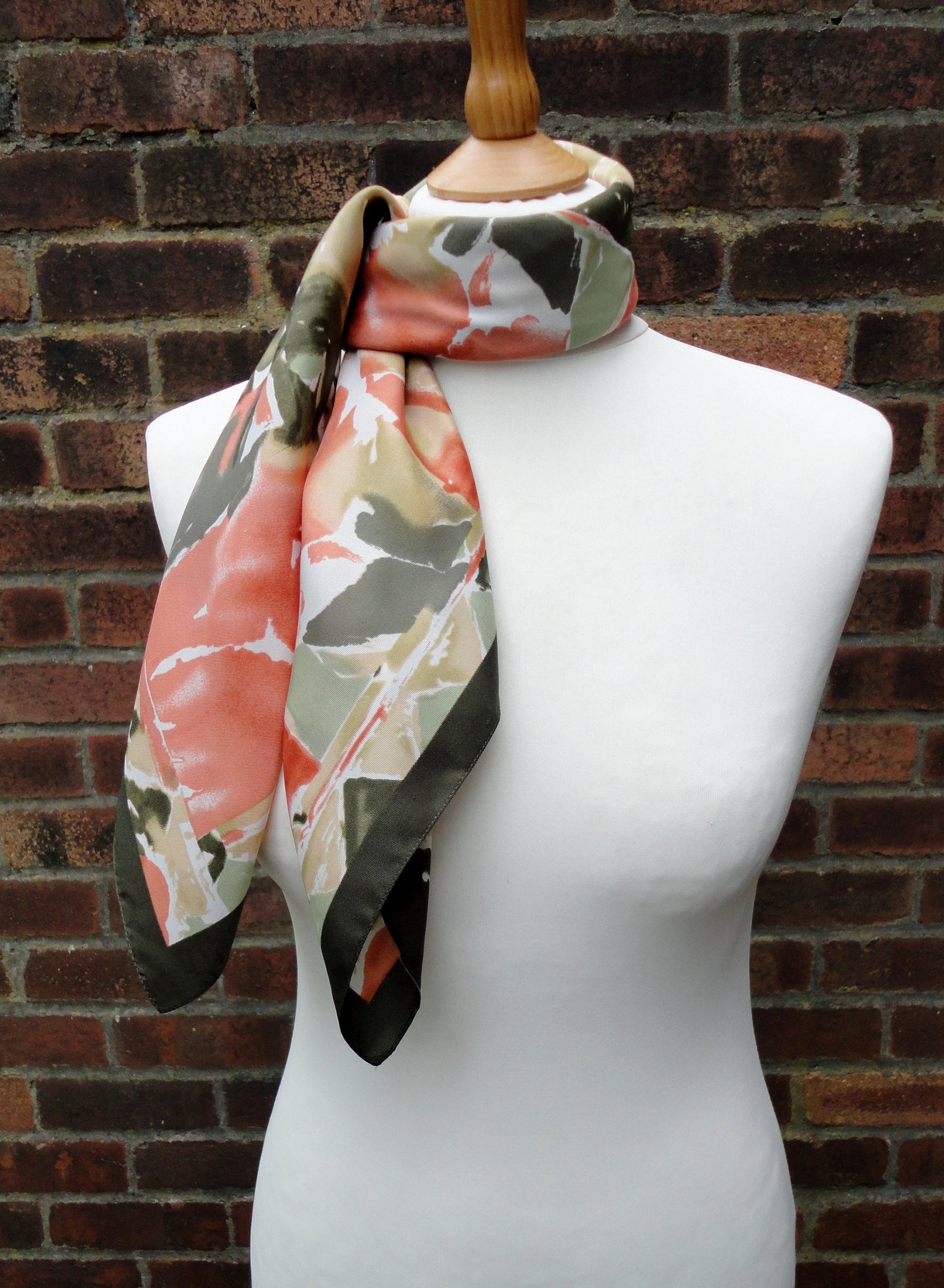 Vintage Polyester Square Head/Neck Scarf. 1960s/70s Abstract | Etsy