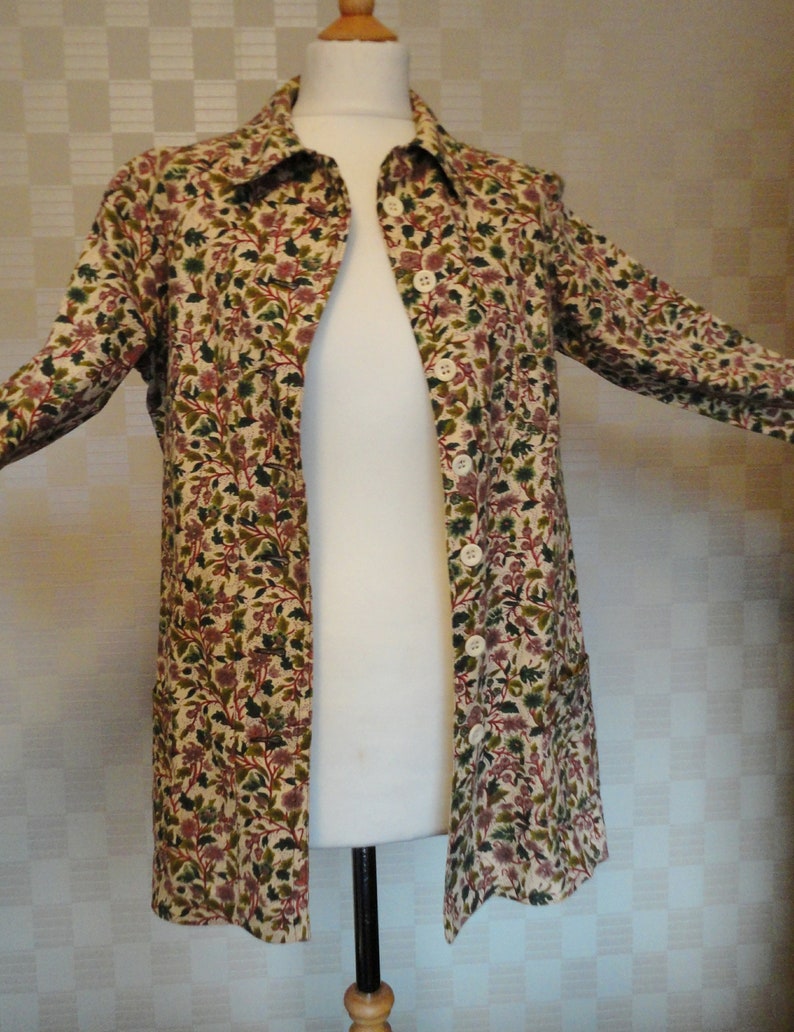 Floral LinenCotton VGC. Original Vintage GUDULE Boutique Paris Ladies French JacketShirt