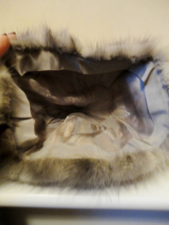 Vintage 1950s Silver Grey Sapphire, Real Mink Fur… - image 7