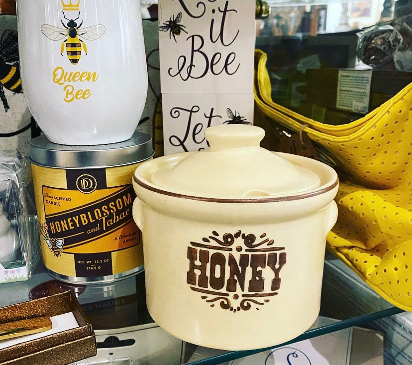 Large 22 oz Ceramic Honey Pot Highly Scented Candle Etsy