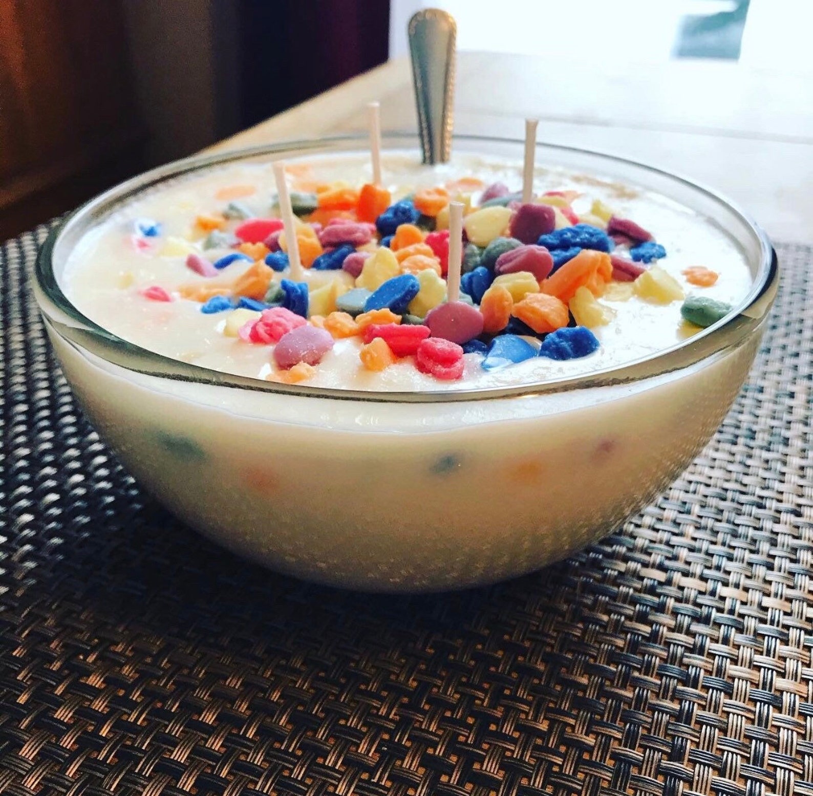 Large 20 Oz Cereal Bowl 3 Wick Soy Candlefroot Loops fruity Etsy